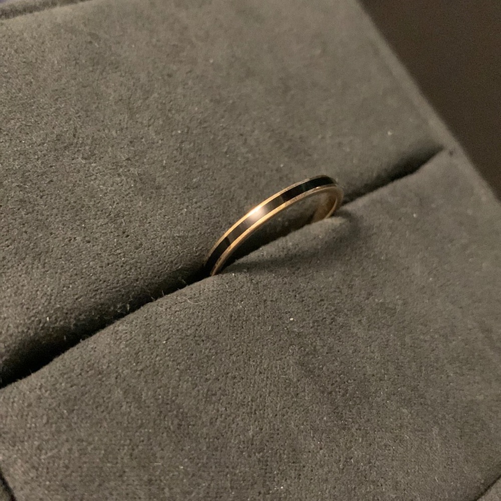 Mejuri Black Enamel Gold Band